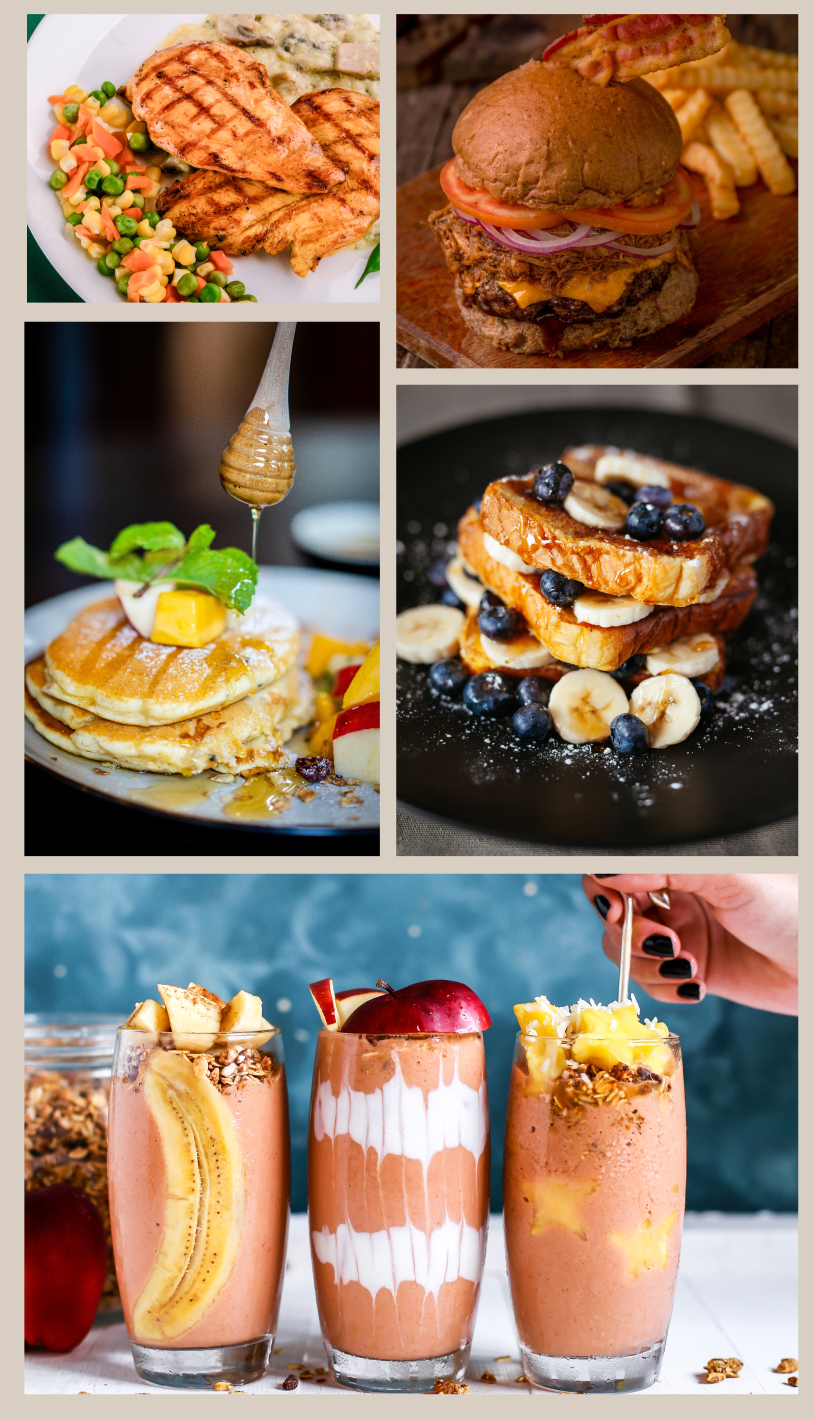 collage of food